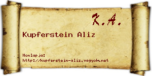 Kupferstein Aliz névjegykártya
